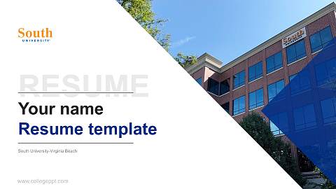 South University-Virginia Beach Resume PPT Template