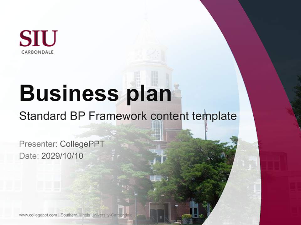 Southern Illinois University-Carbondale Competition/Entrepreneurship Contest PPT Template4:3 ratio PPT effect preview image9