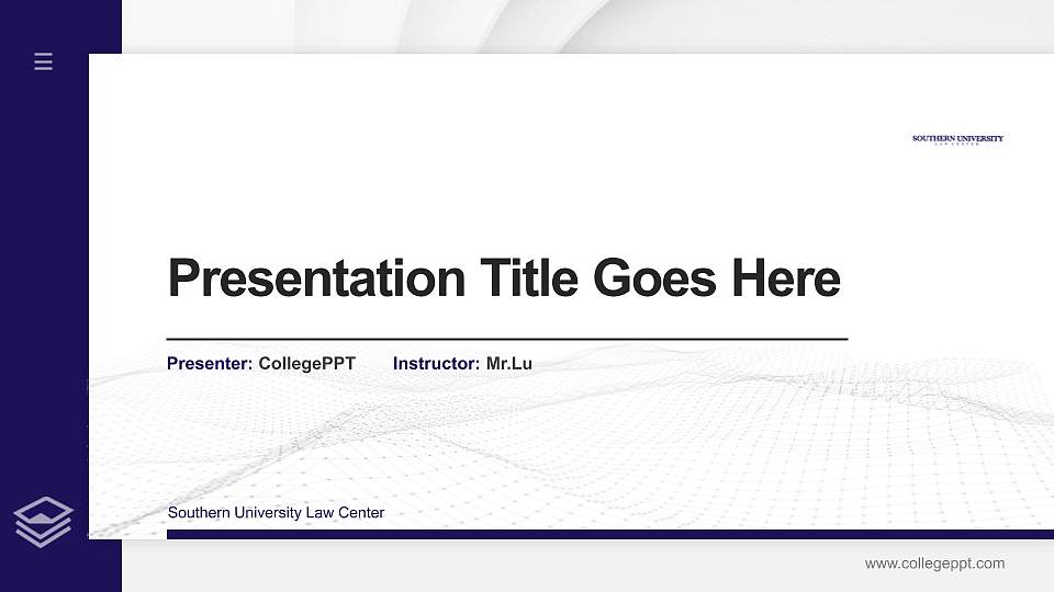 Southern University Law Center Thesis Proposal/Graduation Defense PPT Template16:9 ratio PPT effect preview image