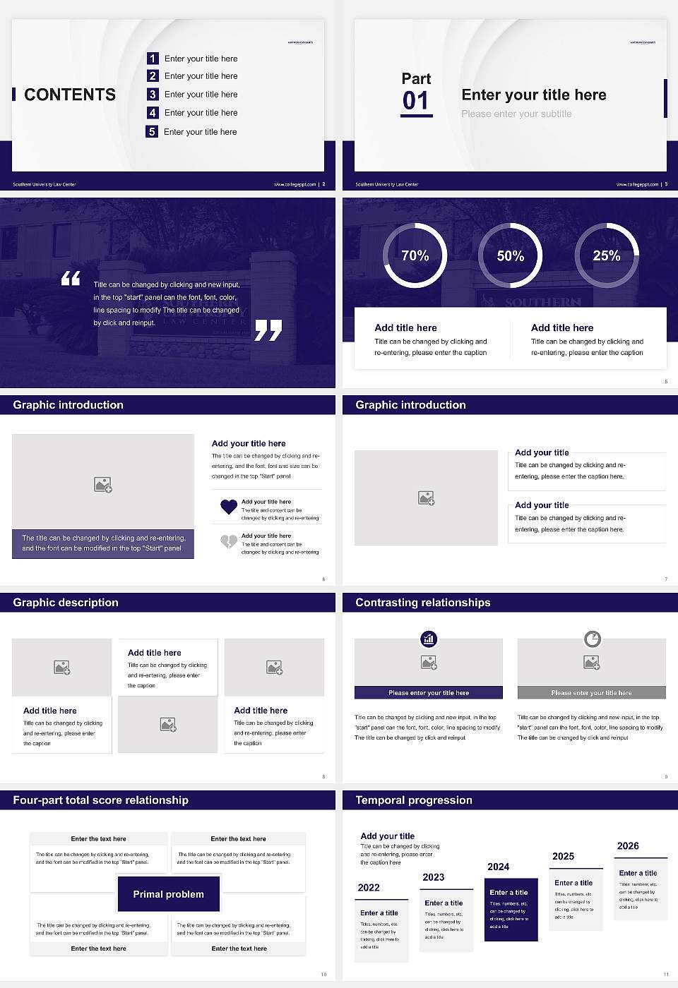 Southern University Law Center Thesis Proposal/Graduation Defense PPT Template16:9 ratio PPT effect preview image2