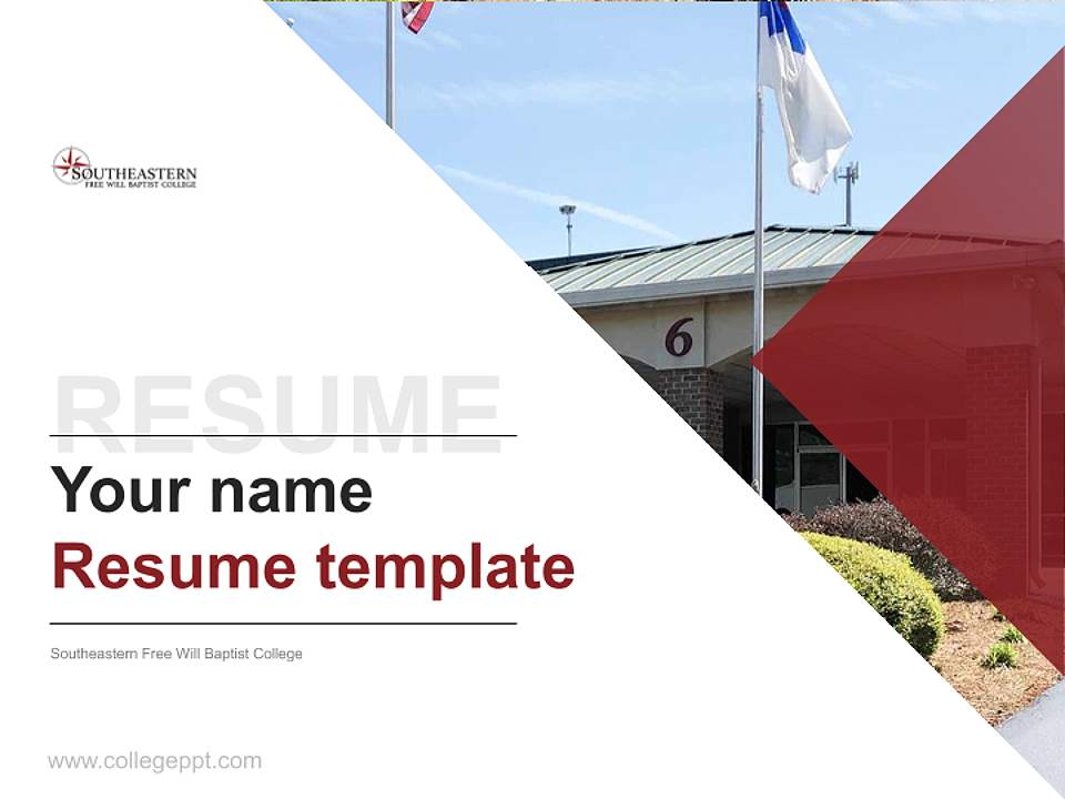 Southeastern Free Will Baptist College Resume PPT Template4:3 ratio PPT effect preview image5