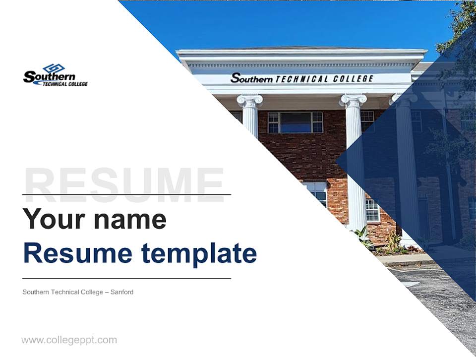 Southern Technical College – Sanford Resume PPT Template4:3 ratio PPT effect preview image5