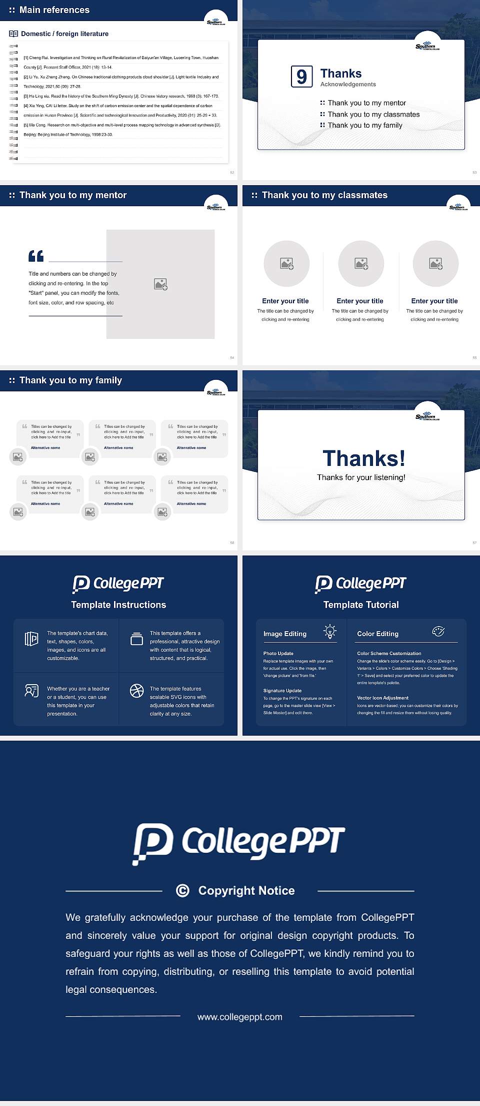 Southern Technical College – Brandon Graduation Thesis Defense PPT Template4:3 ratio PPT effect preview image7