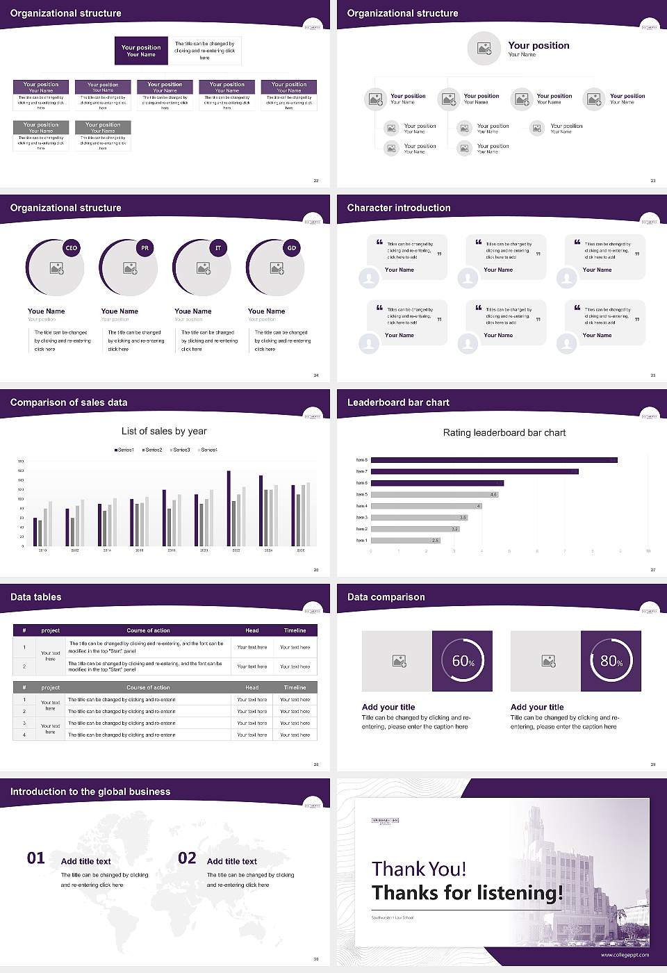 Southwestern Law School Academic Presentation/Research Findings Report PPT Template16:9 ratio PPT effect preview image4