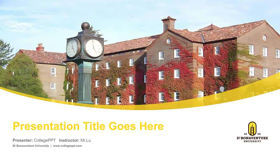 St Bonaventure University Course/Courseware Creation PPT Template16:9 ratio PPT effect preview image