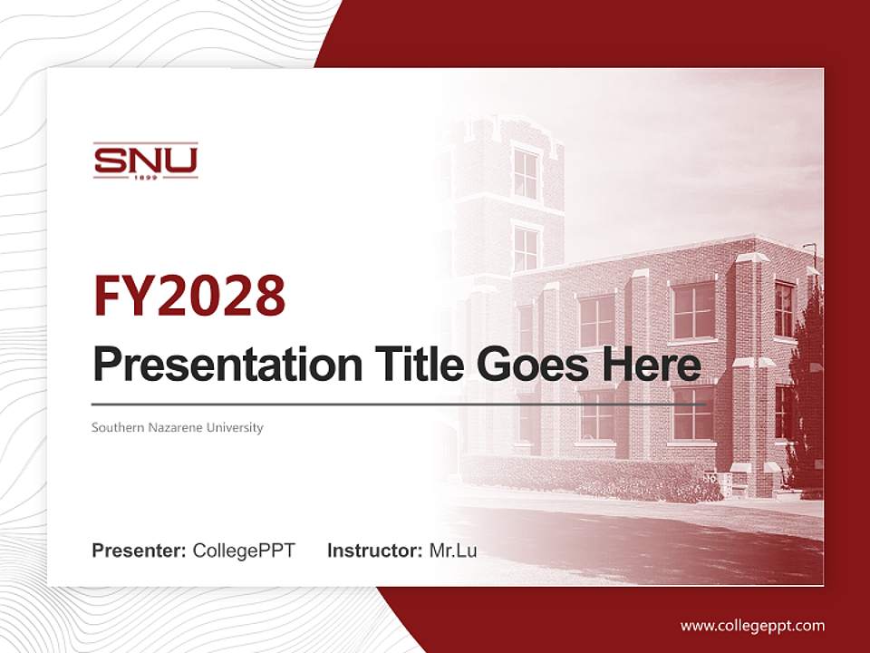 Southern Nazarene University Academic Presentation/Research Findings Report PPT Template4:3 ratio PPT effect preview image5