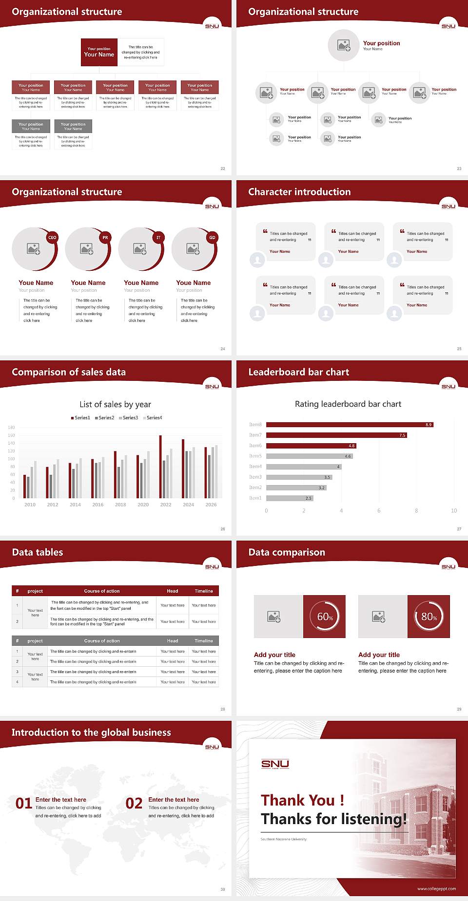 Southern Nazarene University Academic Presentation/Research Findings Report PPT Template4:3 ratio PPT effect preview image4