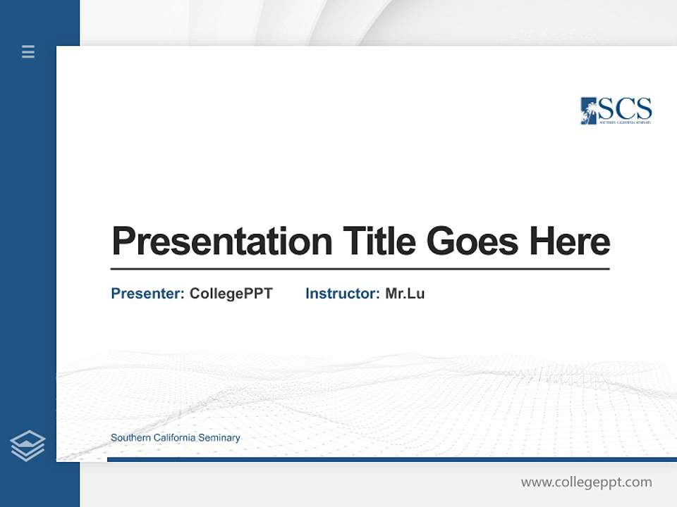 Southern California Seminary Thesis Proposal/Graduation Defense PPT Template4:3 ratio PPT effect preview image5