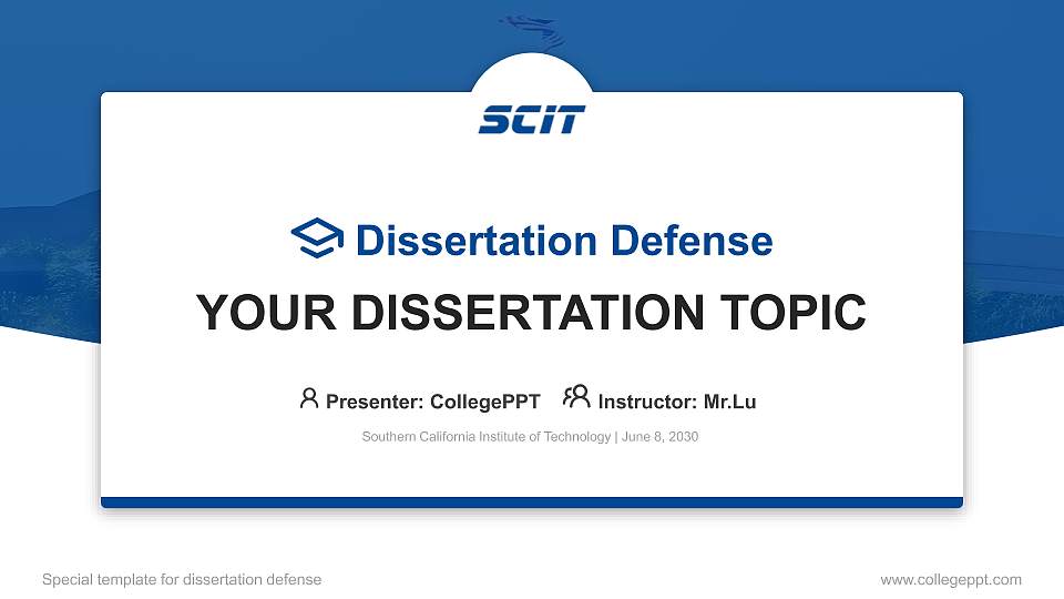 Southern California Institute of Technology Graduation Thesis Defense PPT Template16:9 ratio PPT effect preview image