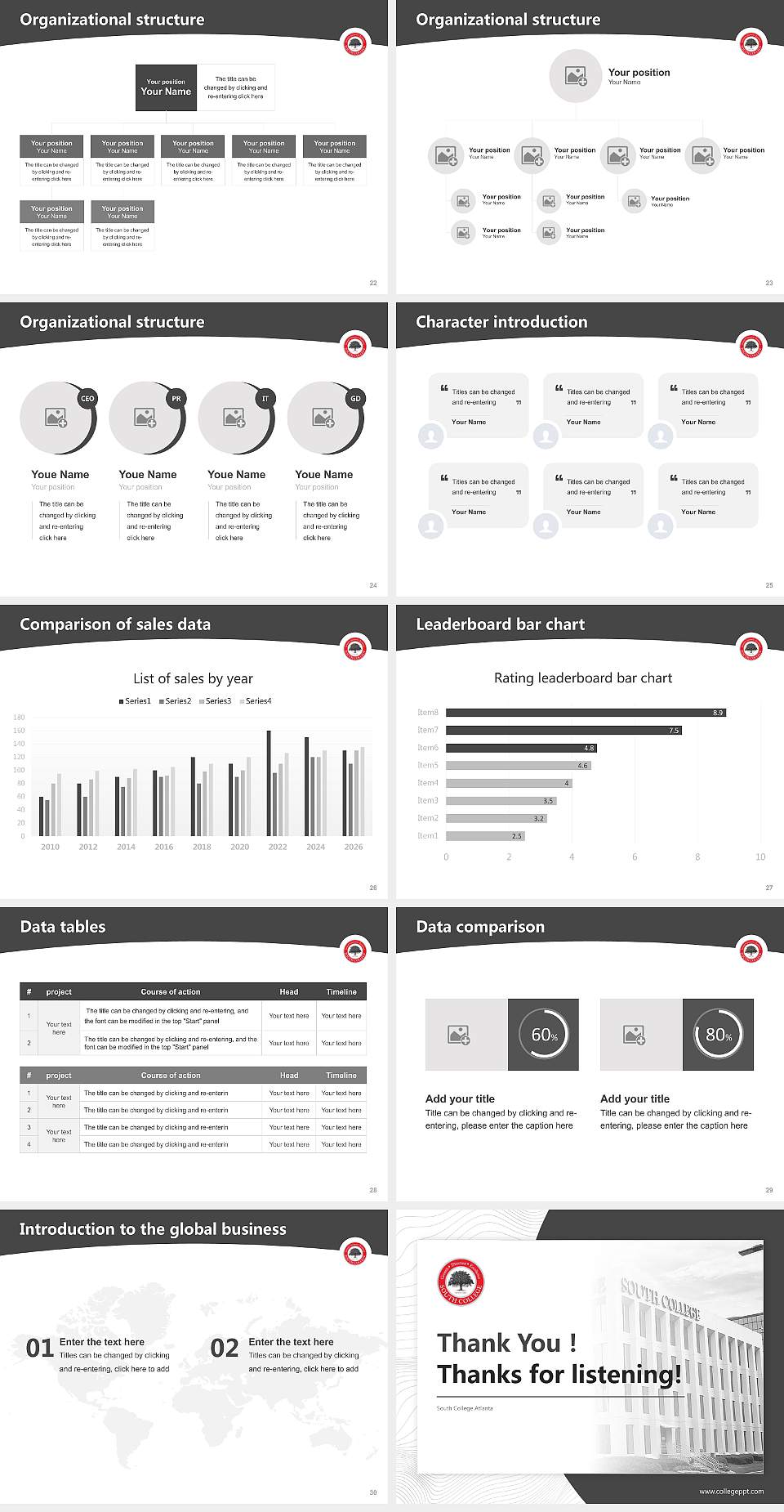 South College Atlanta Academic Presentation/Research Findings Report PPT Template4:3 ratio PPT effect preview image4