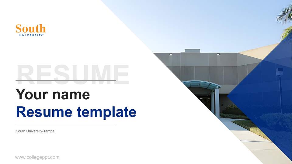 South University-Tampa Resume PPT Template16:9 ratio PPT effect preview image