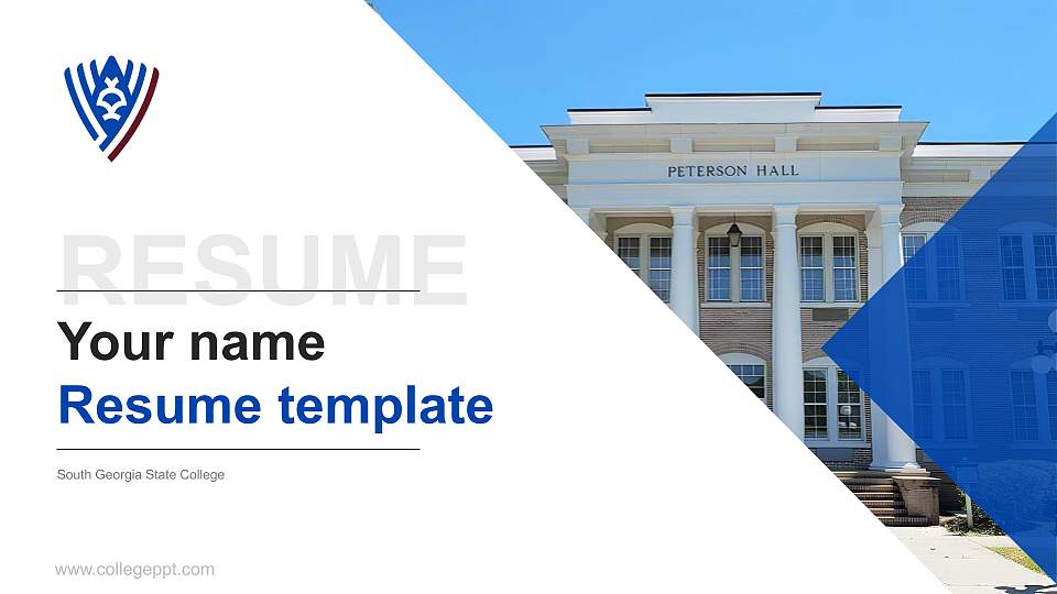 South Georgia State College Resume PPT Template16:9 ratio PPT effect preview image