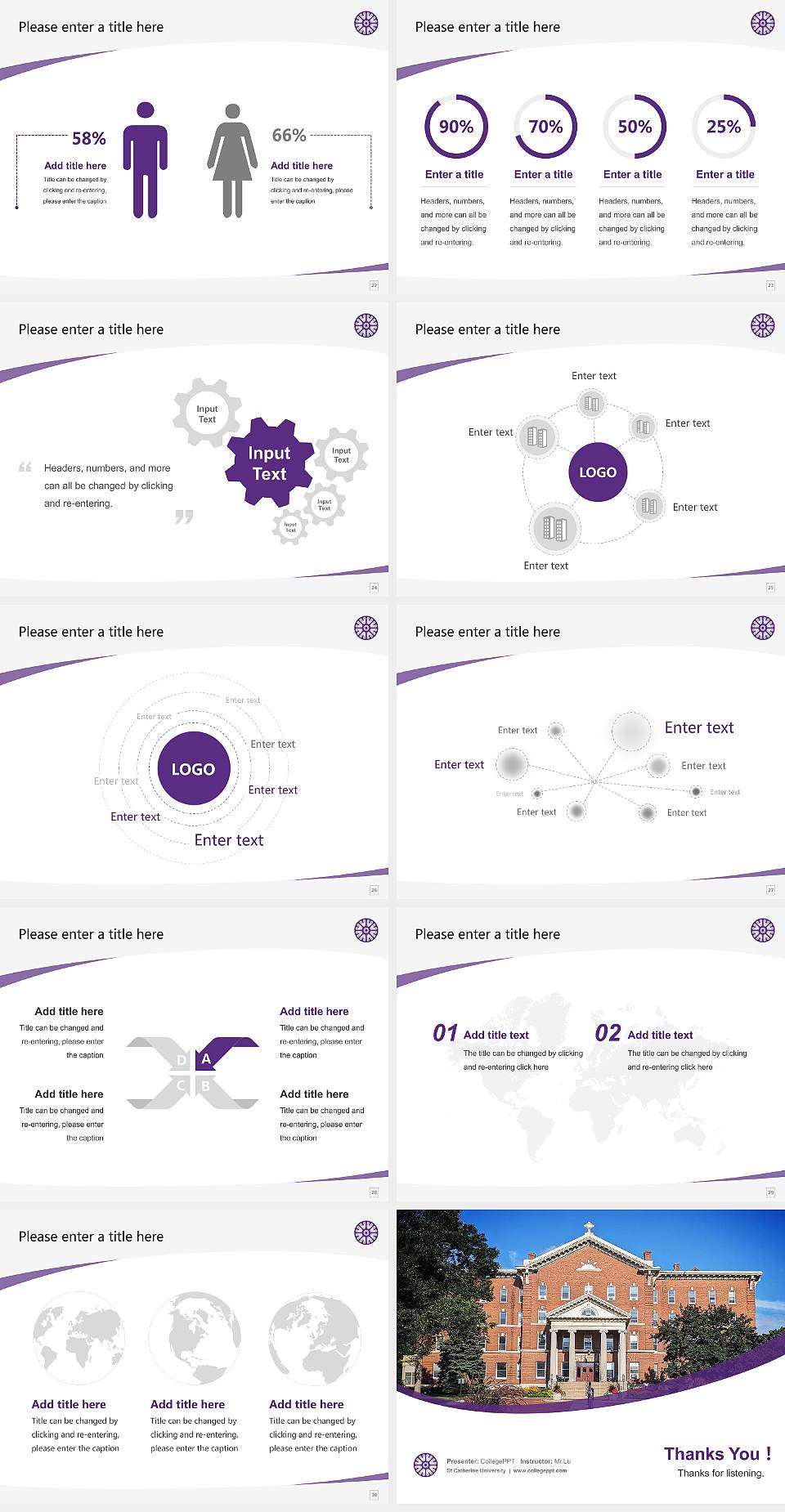 St Catherine University Course/Courseware Creation PPT Template4:3 ratio PPT effect preview image4