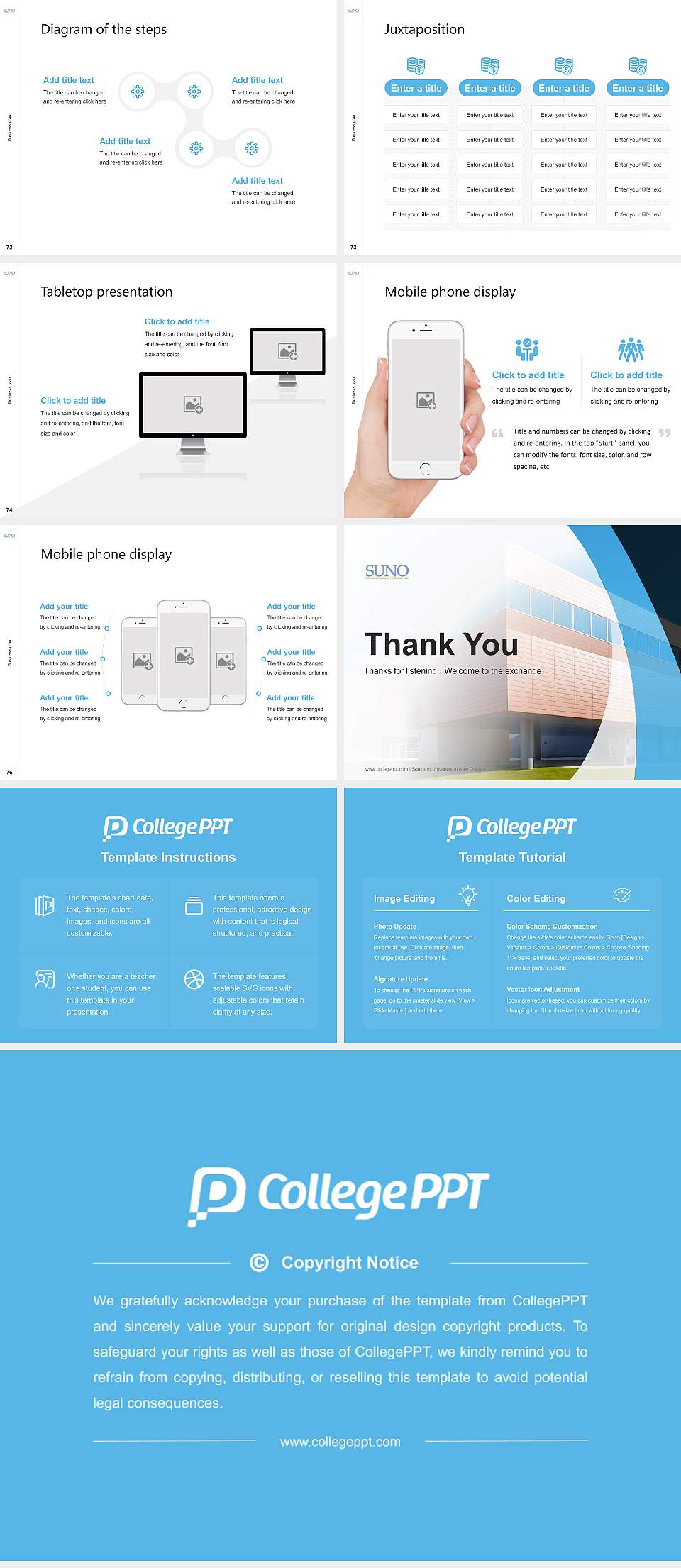 Southern University at New Orleans Competition/Entrepreneurship Contest PPT Template4:3 ratio PPT effect preview image9