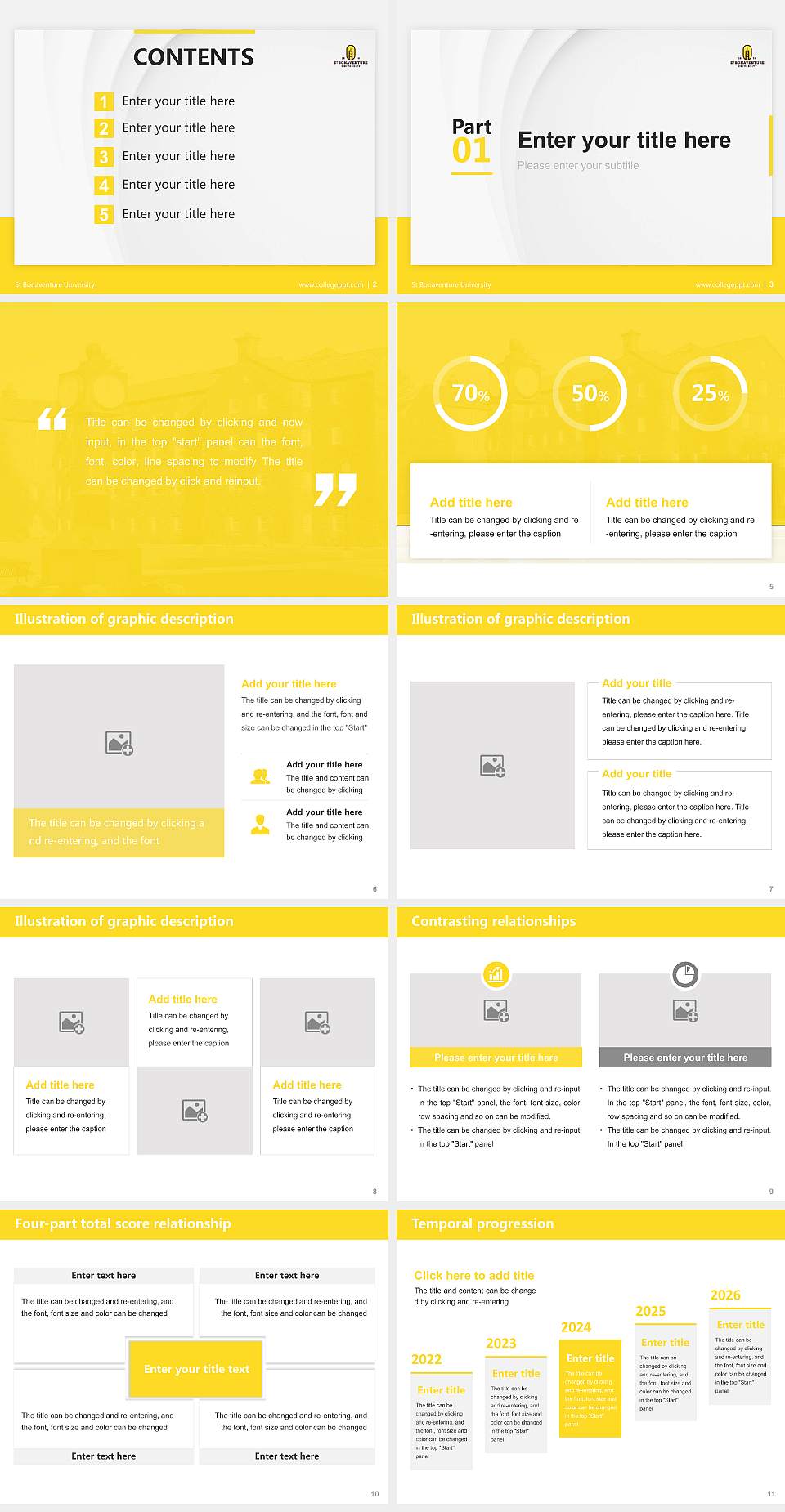 St Bonaventure University Thesis Proposal/Graduation Defense PPT Template4:3 ratio PPT effect preview image2