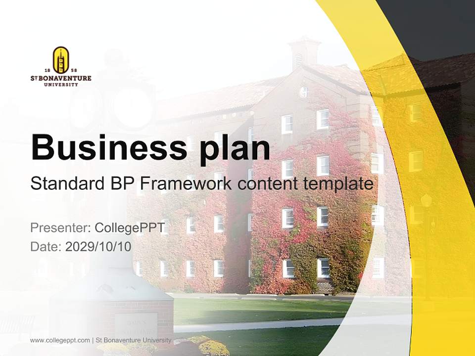 St Bonaventure University Competition/Entrepreneurship Contest PPT Template4:3 ratio PPT effect preview image9