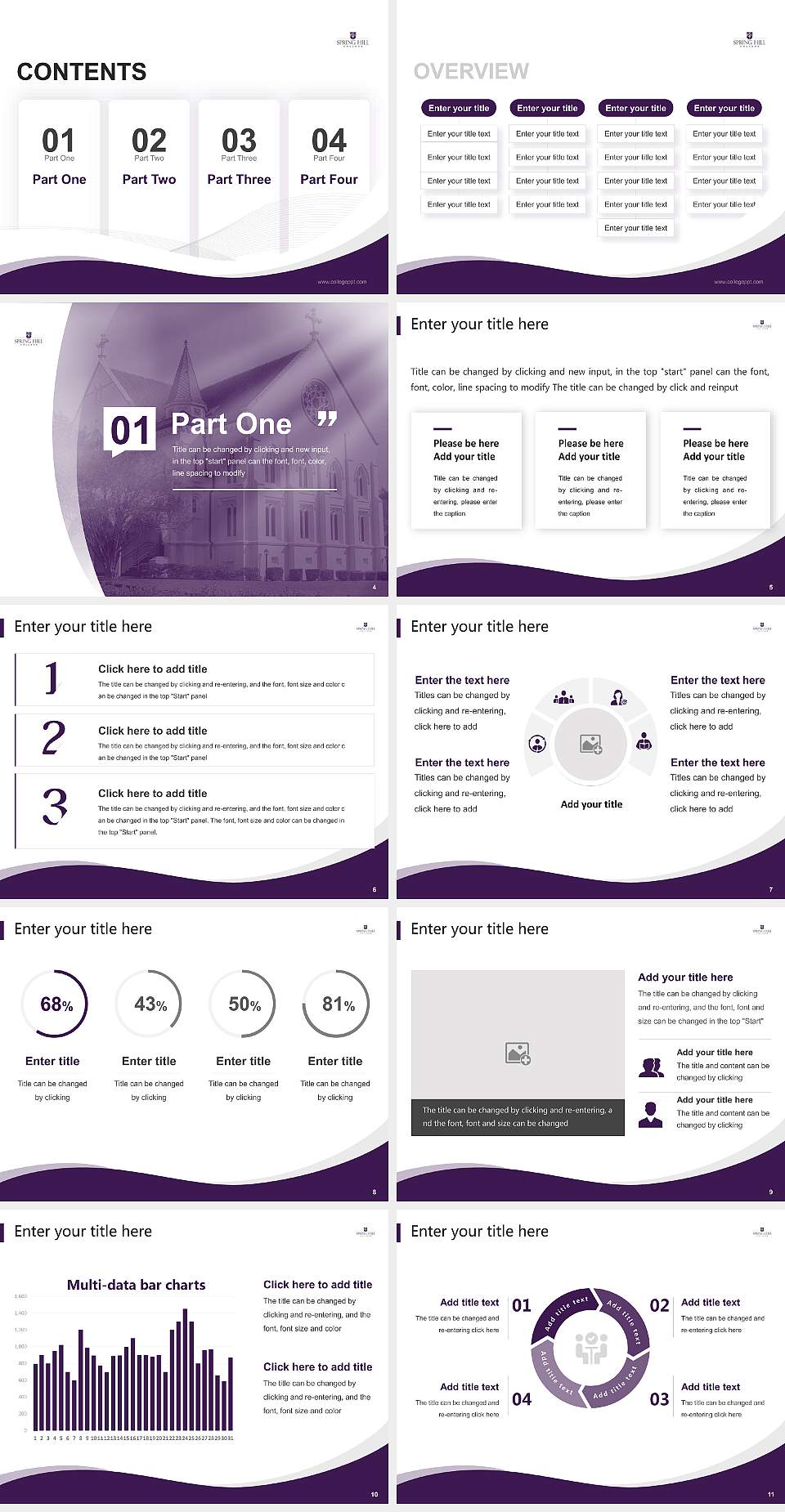 Spring Hill College Lecture Sharing and Networking Event PPT Template4:3 ratio PPT effect preview image2