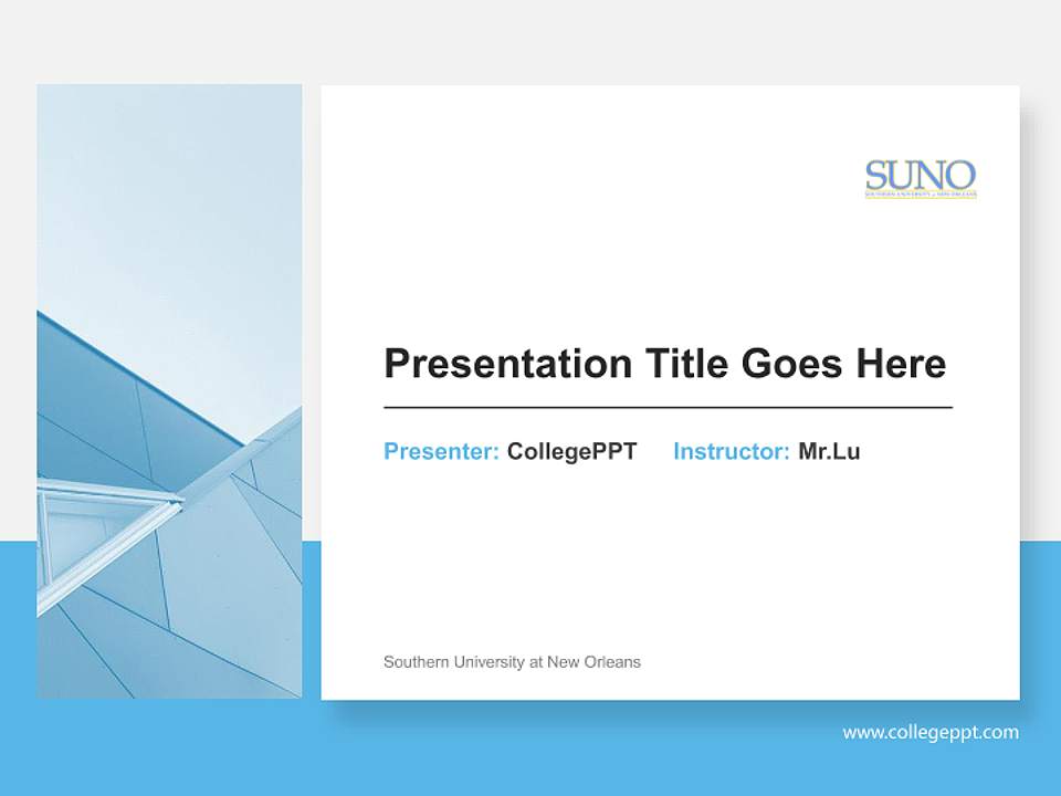 Southern University at New Orleans General Purpose PPT Template4:3 ratio PPT effect preview image6
