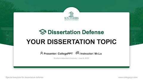Southern Adventist University Graduation Thesis Defense PPT Template