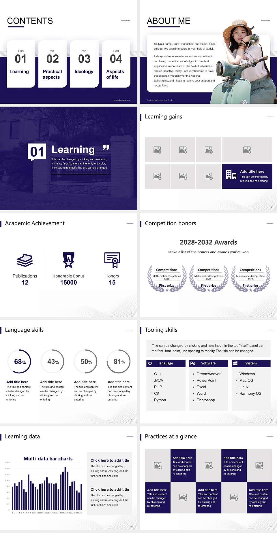 Southern University Law Center National Scholarship Defense PPT Template4:3 ratio PPT effect preview image2
