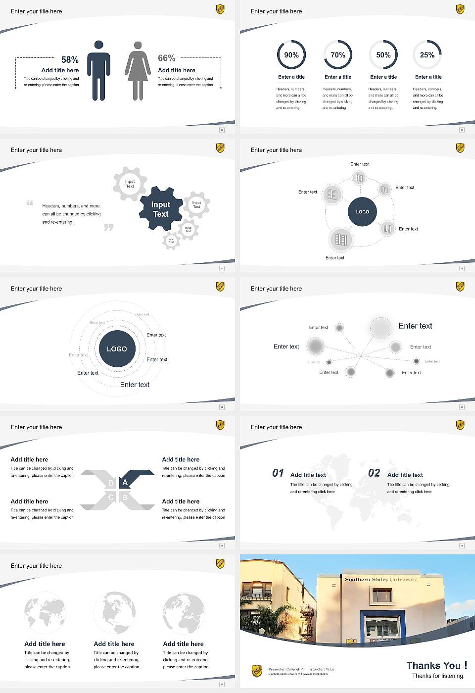 Southern States University Course/Courseware Creation PPT Template16:9 ratio PPT effect preview image4