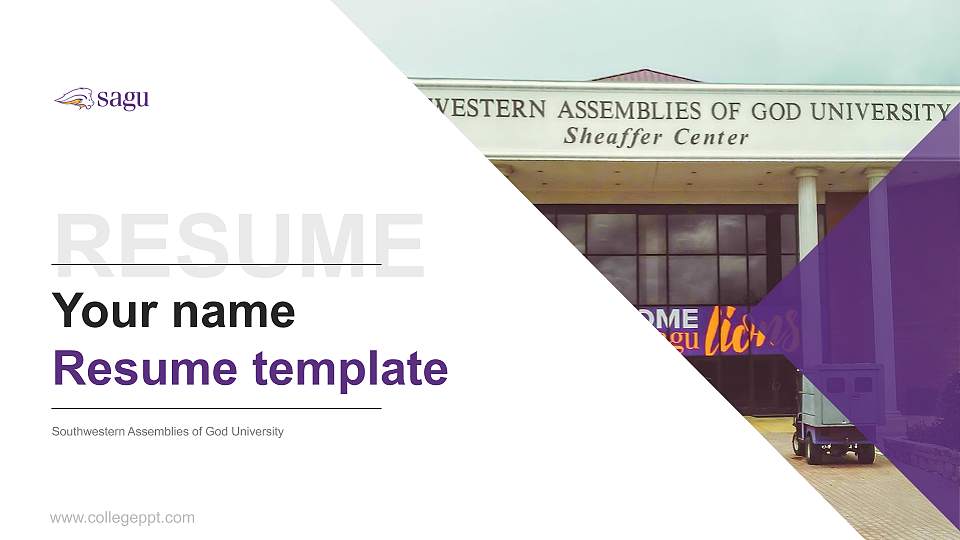 Southwestern Assemblies of God University Resume PPT Template16:9 ratio PPT effect preview image