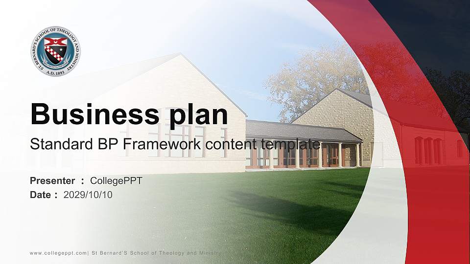 St Bernard’S School of Theology and Ministry Competition/Entrepreneurship Contest PPT Template16:9 ratio PPT effect preview image