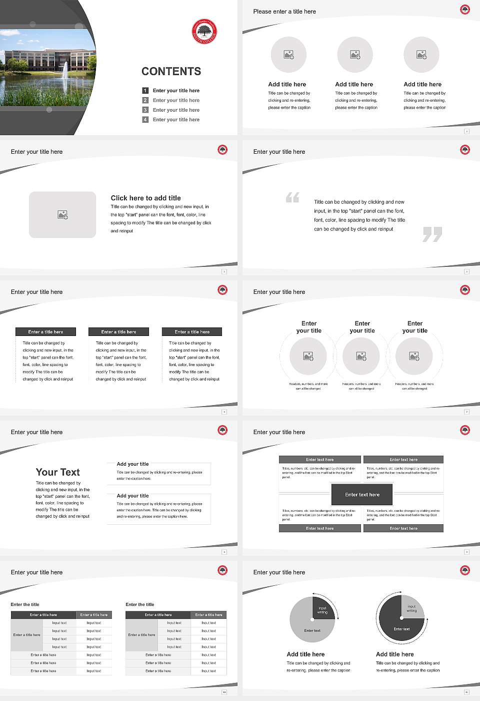 South College Indianapolis Course/Courseware Creation PPT Template16:9 ratio PPT effect preview image2