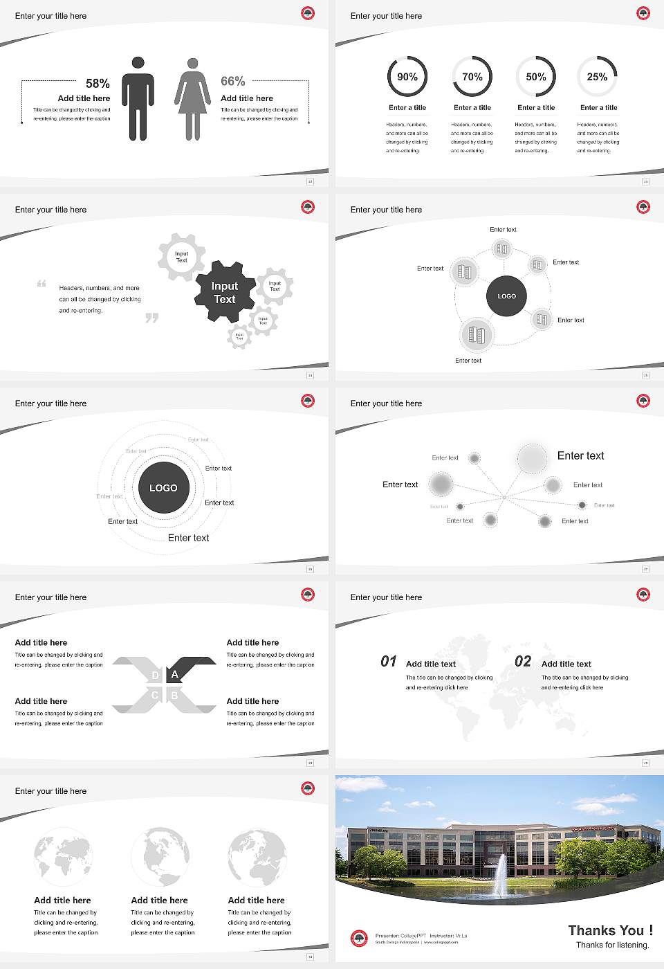 South College Indianapolis Course/Courseware Creation PPT Template16:9 ratio PPT effect preview image4