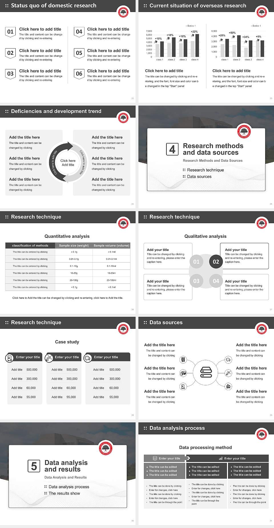 South College Nashville school Graduation Thesis Defense PPT Template4:3 ratio PPT effect preview image4