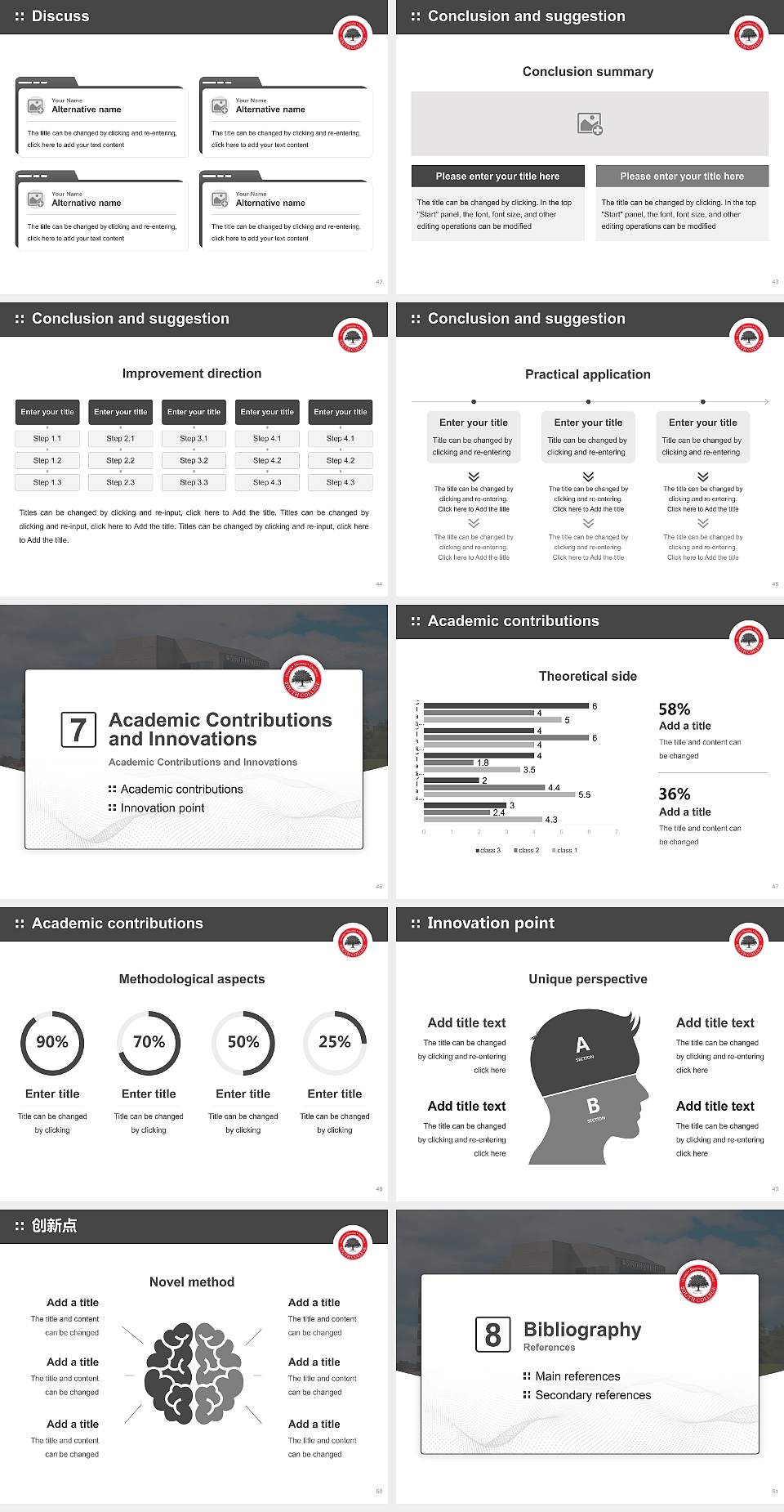 South College Nashville school Graduation Thesis Defense PPT Template4:3 ratio PPT effect preview image6