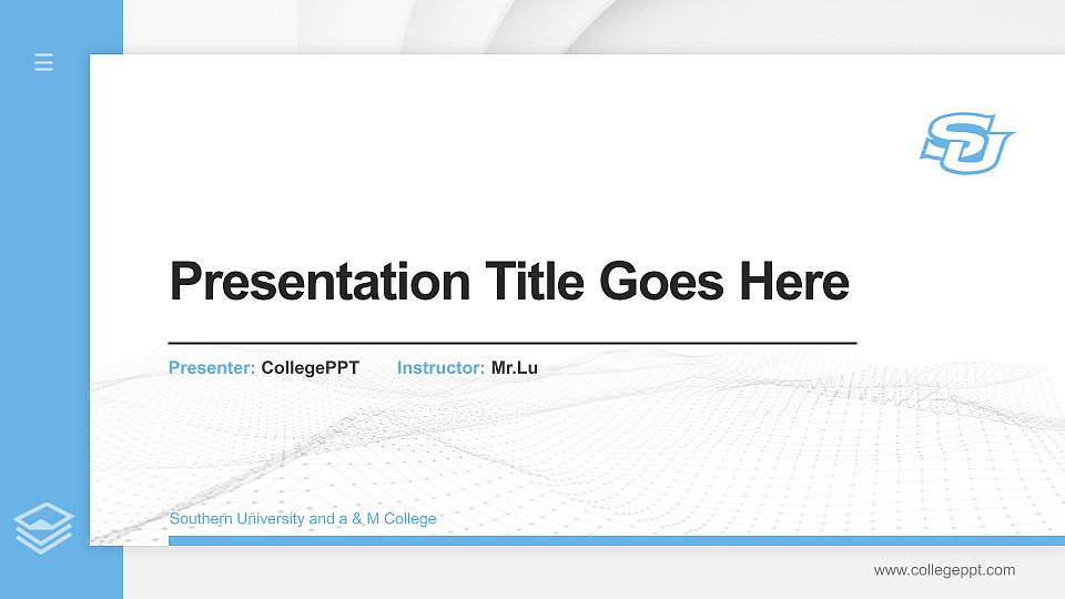 Southern University and a & M College Thesis Proposal/Graduation Defense PPT Template16:9 ratio PPT effect preview image