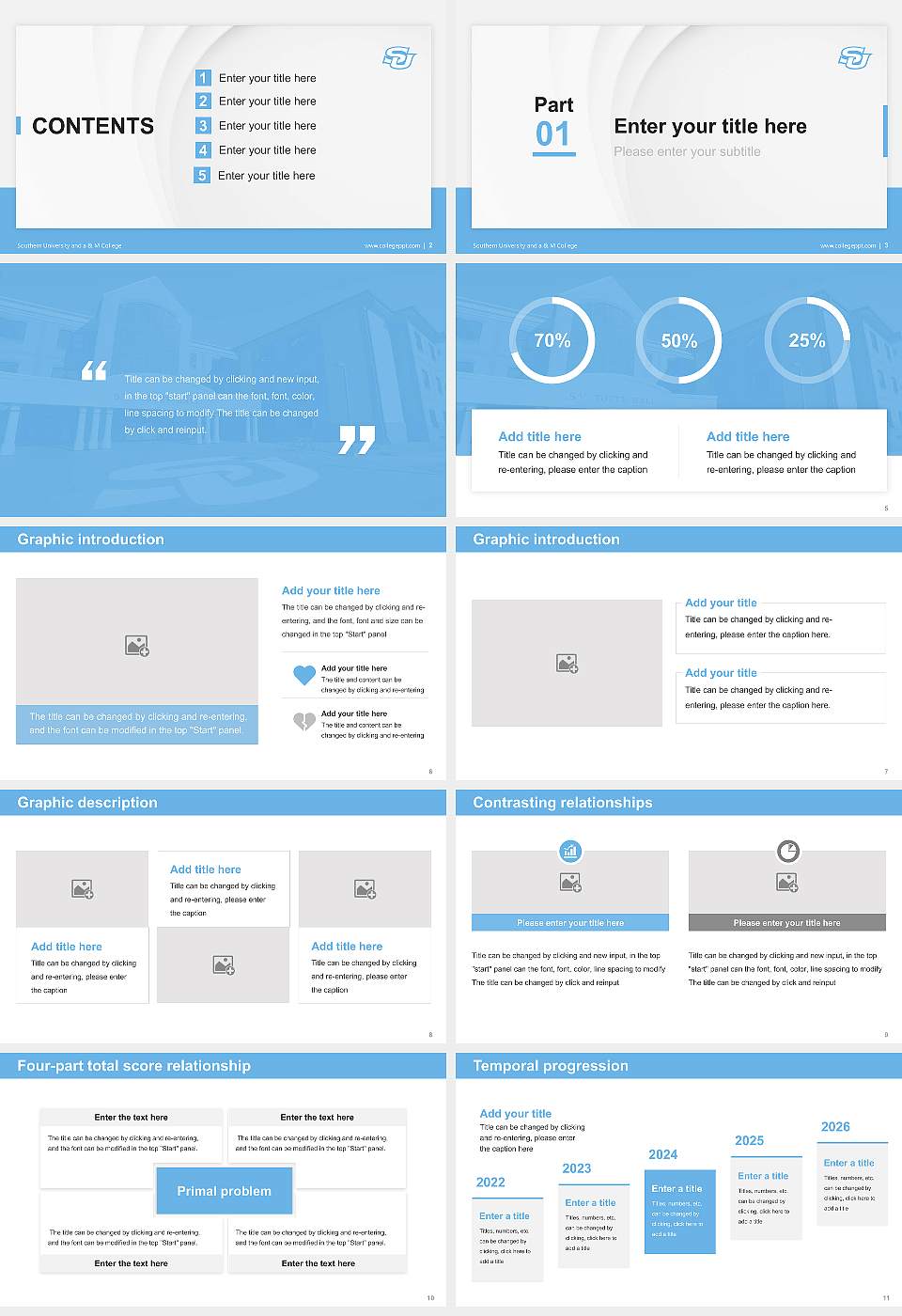 Southern University and a & M College Thesis Proposal/Graduation Defense PPT Template16:9 ratio PPT effect preview image2