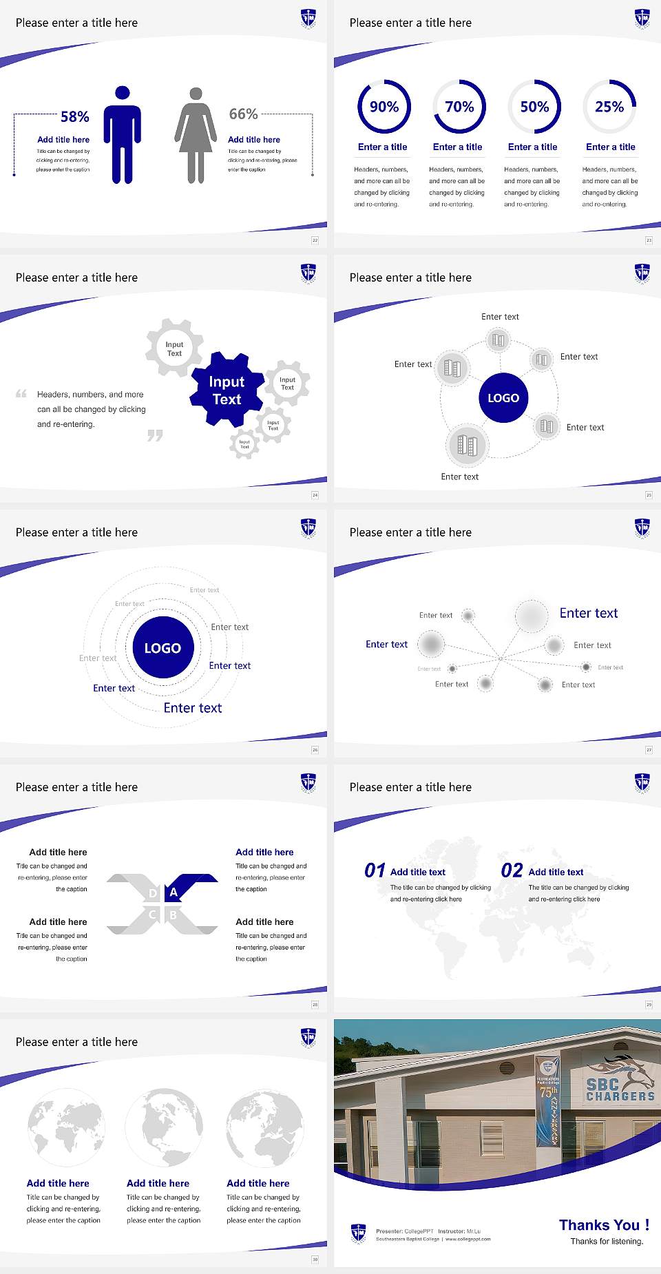 Southeastern Baptist College Course/Courseware Creation PPT Template4:3 ratio PPT effect preview image4
