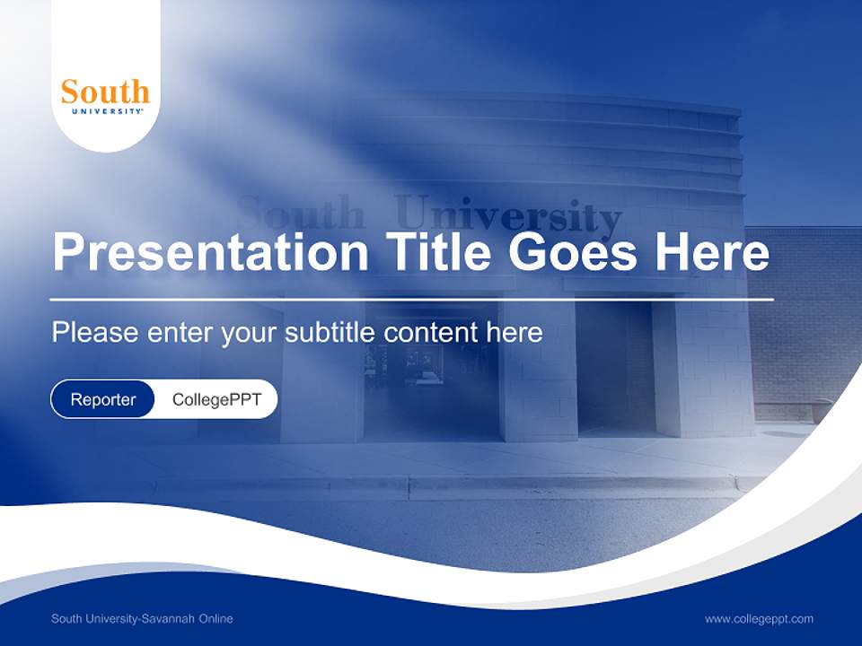 South University-Savannah Online Lecture Sharing and Networking Event PPT Template4:3 ratio PPT effect preview image4