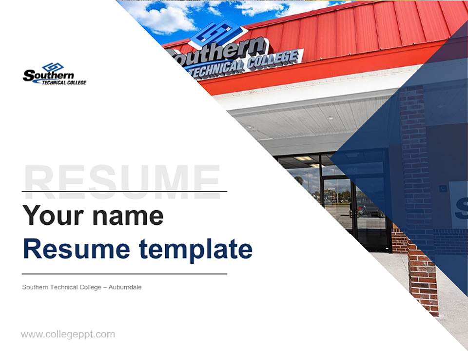 Southern Technical College – Auburndale Resume PPT Template4:3 ratio PPT effect preview image5