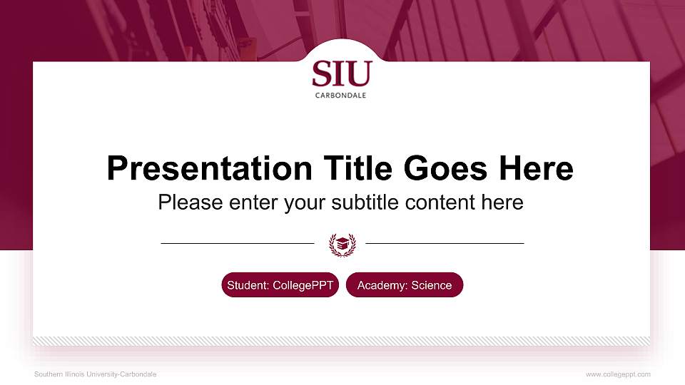 Southern Illinois University-Carbondale National Scholarship Defense PPT Template16:9 ratio PPT effect preview image
