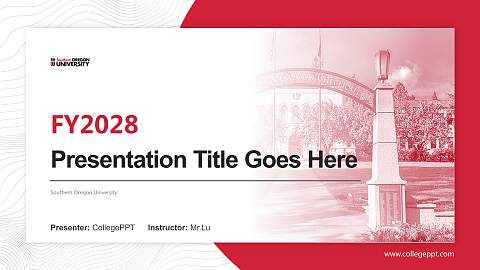 Southern Oregon University Academic Presentation/Research Findings Report PPT Template