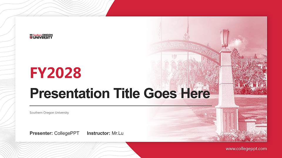 Southern Oregon University Academic Presentation/Research Findings Report PPT Template16:9 ratio PPT effect preview image