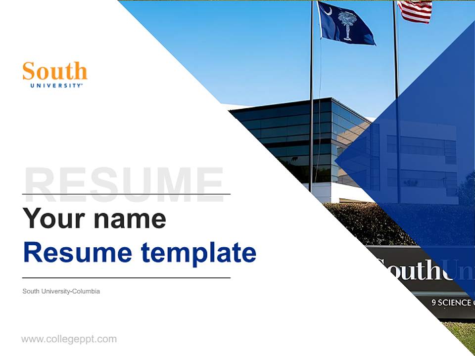South University-Columbia Resume PPT Template4:3 ratio PPT effect preview image5