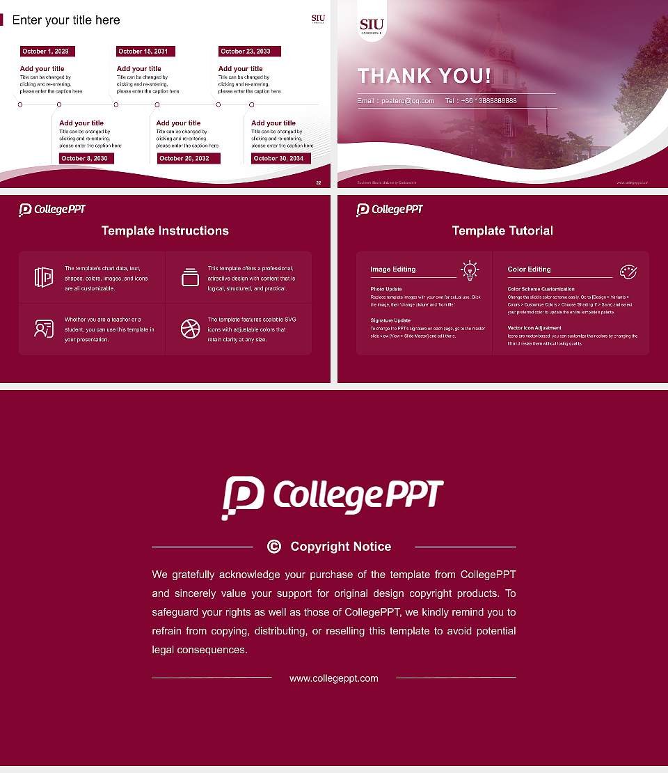 Southern Illinois University-Carbondale Lecture Sharing and Networking Event PPT Template16:9 ratio PPT effect preview image4