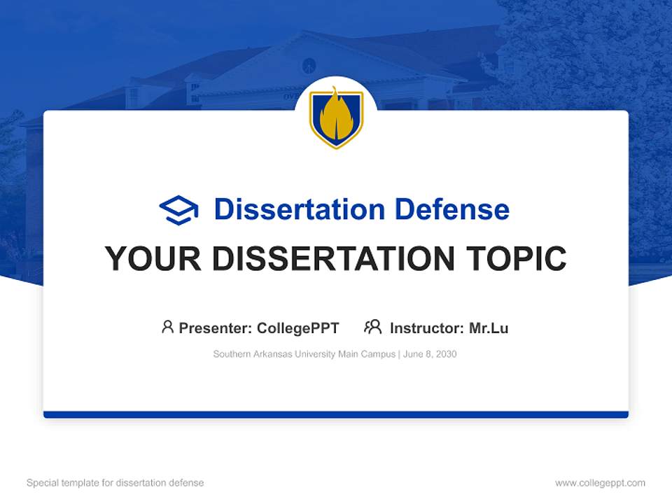 Southern Arkansas University Main Campus Graduation Thesis Defense PPT Template4:3 ratio PPT effect preview image7