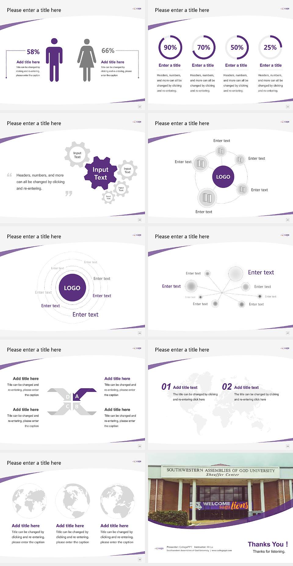 Southwestern Assemblies of God University Course/Courseware Creation PPT Template4:3 ratio PPT effect preview image4