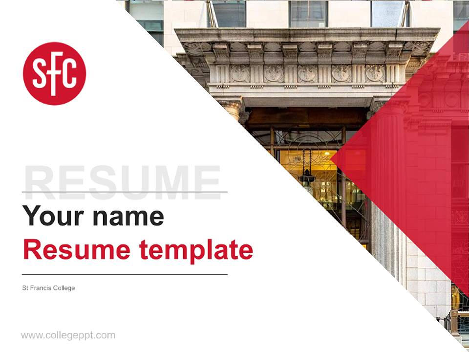 St Francis College Resume PPT Template4:3 ratio PPT effect preview image5