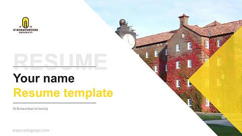 St Bonaventure University Resume PPT Template
