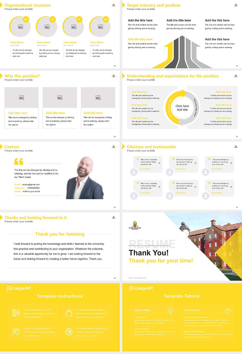 St Bonaventure University Resume PPT Template16:9 ratio PPT effect preview image4