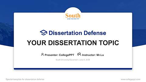 South University-Savannah Graduation Thesis Defense PPT Template