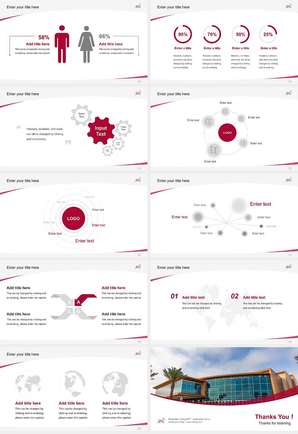 Southwestern College Course/Courseware Creation PPT Template16:9 ratio PPT effect preview image4