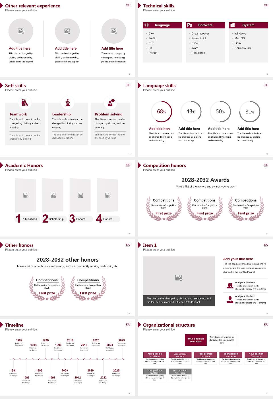 Southern Illinois University-Carbondale Resume PPT Template16:9 ratio PPT effect preview image3