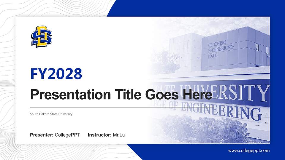 South Dakota State University Academic Presentation/Research Findings Report PPT Template16:9 ratio PPT effect preview image